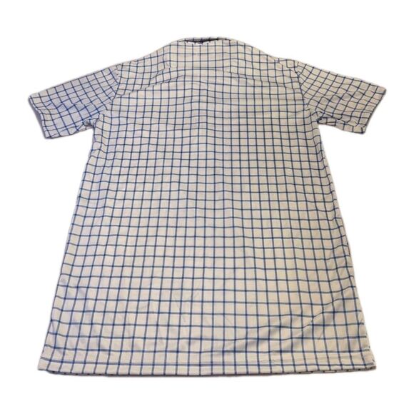 NWOT Collars & Co Mens M Dress Collar Polo Shirt Blue Grid Check Windowpane - Picture 3 of 7